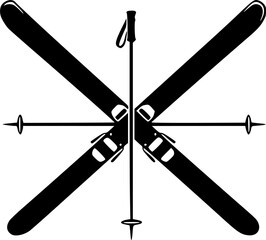 Fototapeta premium Simple vector icon skiing 