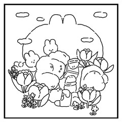 Elements literacy day, hand drawn and calligraphy, hand drawn world book, Coloring book 