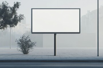 Vibrant Color Picture of Tall Post with Huge Billboard
