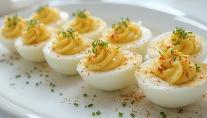 Preparing Deviled Eggs on a Platter