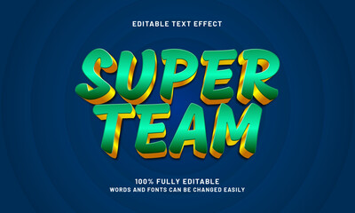 super team editable text effect with a football and team text style