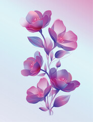 Abstract pastel color transparent flower
