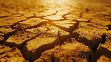 Naklejka premium Sun-baked Earth Cracks, Dry Soil Texture