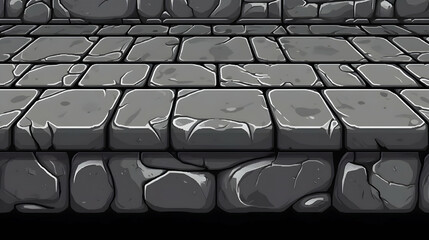 Obraz premium Gray Stone Wall Texture Background with Tile Pattern Design and Rough Surface Architecture with Ancient Construction