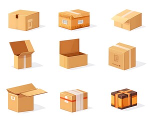 Cardboard Boxes Various Openings