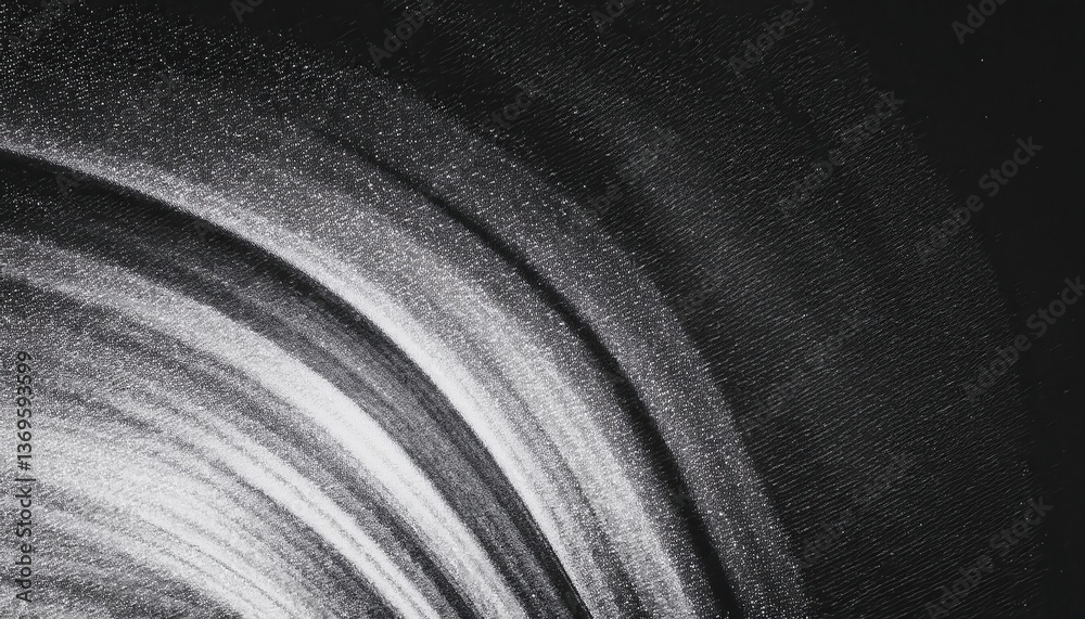 Poster monochrome abstract halftone pattern with dynamic curved lines, high contrast black and white texture for modern design

