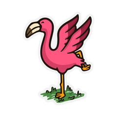 Illustration Flamingo bird flat design