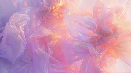 Fototapeta premium Elegant soft pink silk fabric with wavy texture and color gradient abstract design overview