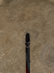 Black iron flakes stuck to the screwdriver