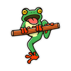 illustration animal frog on white background