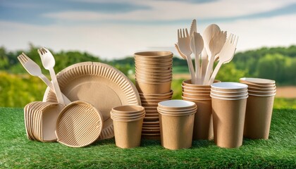 Eco friendly paper tableware and packaging made from biodegradable materials