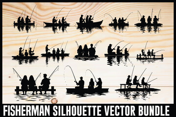  Fishing Silhouette Bundle | Fishing SVG & PNG Designs for Anglers