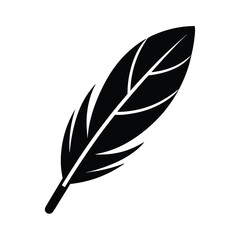 Obraz premium A feather pen with ink in a simple vector style, showcasing a quill, writing, and artistic design elements