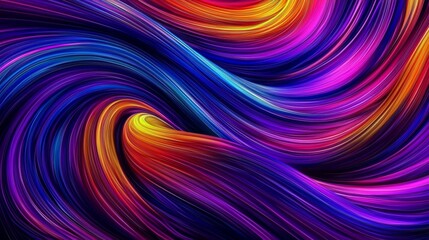 Vivid Abstract Swirls in Colorful Stripes