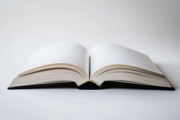 Fototapeta premium Minimalist Hardcover Book With Blank Pages Symbolizes Endless Learning Potential.