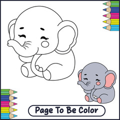Fun and Cute Elephant Coloring Page