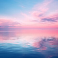 Fototapeta premium Serene Pink And Blue Sunset Over Calm Water