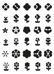 Flowers icon set Flowers isolated on white background Flowers in modern and simple style