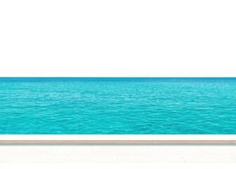 Swimming pool with turquoise water and transparent background. Perfect for compositing and adding elements.