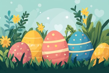 flat vector Easter Day background
