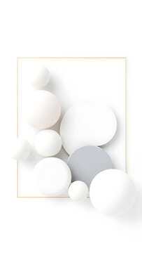 Modern Minimalistic Abstract Art: 3D Geometric Design in Gray and White for Elegant Digital Backgrounds