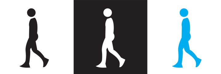 People walking icon. Vector illustration. isolated on white and black background. EPS 10