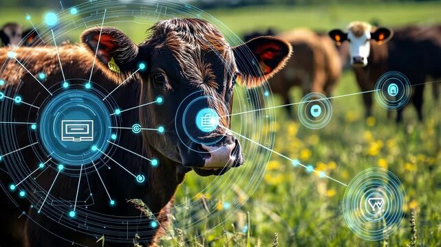Innovative technology monitors cow health and behavior in real time, improving farm security and optimizing productivity in a sustainable agriculture environment