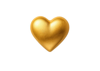 Fototapeta premium Golden heart on transparent background. Symbol of love, wealth, and luxury. Valentine's Day concept.