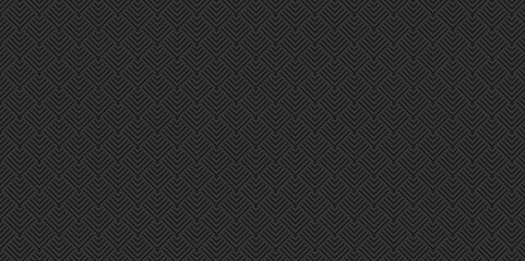 Abstract overlapping vector abstract Pattern wave lines fabric black square line background. seamless fabric geomatics overlapping create retro line pattern.	
