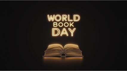 World Book day poster. Space for Writing. April 23. Education concept art.