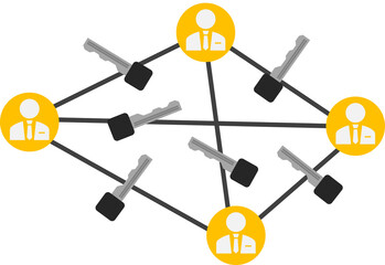 共通鍵暗号方式のイラスト