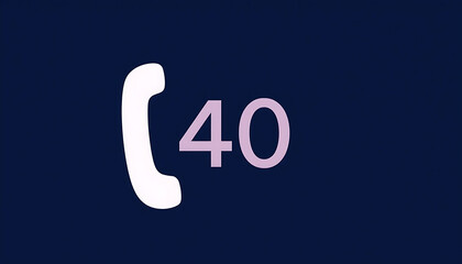 Call duration 40 seconds displayed on a dark blue screen, a simple and minimalist design for a phone interface.