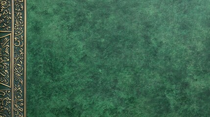 Ornate Green Book Cover Detail,  Islamic Calligraphy,  Vintage Texture, Background