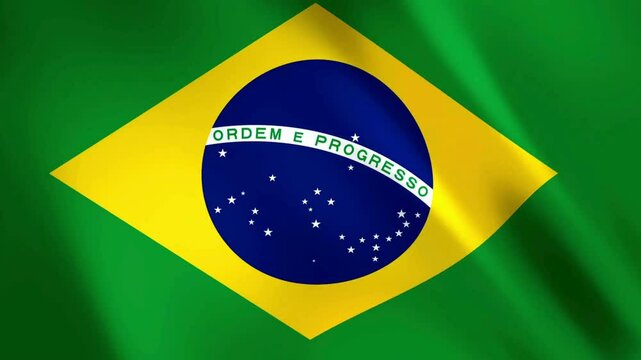 brazil flag. Brazil waving flag animation