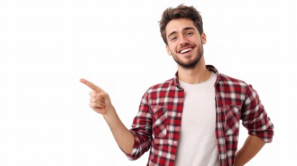 Fototapeta premium Young Man in Casual Wear Standing Confidently and Smiling