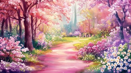 The beauty of spring captured in a colorful, floral watercolor painting.