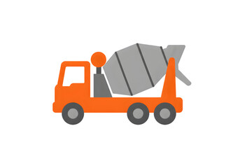 Fototapeta premium Orange Concrete Mixer Truck Illustration