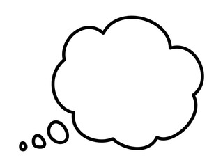 シンプルな手書きの吹き出し（思案）