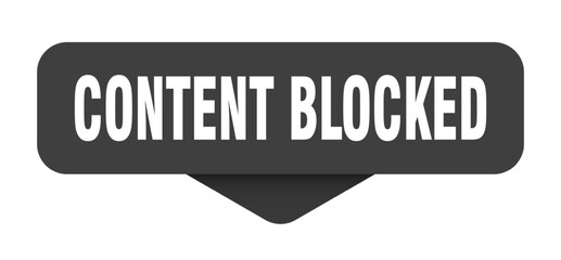 Fototapeta premium content blocked sticker. content blocked sign on transparent background