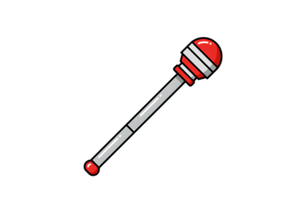 Simple Pixelated Red And White Stick Illustration