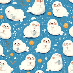 귀여운 동물들의 다양한 모양과 디자인을 패턴 형식으로 표현한 모습들