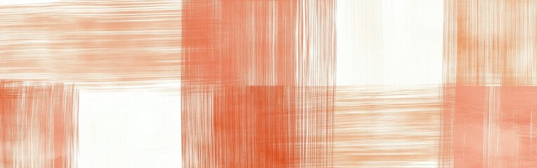 Muted grid lines with smooth pencil strokes create a tranquil atmosphere in soft tones of orange and white