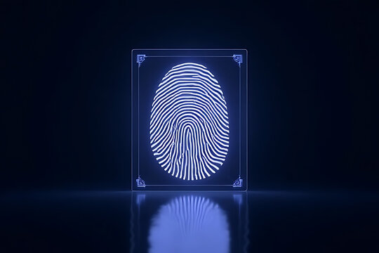 Digital fingerprint analysis cybersecurity visual data dark environment close-up technology insights