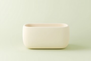 Empty Off-White Rectangular Vessel
