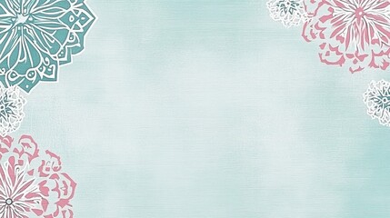 Pastel floral mandala design, website banner, soft background