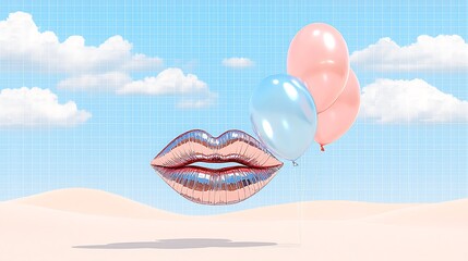 Rose Gold Lips & Balloons for Sky Scene.