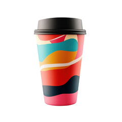Vibrant Travel Coffee on transparent background