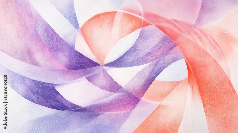 Poster Abstract composition of colorful pencil strokes creating dynamic flow of shapes and forms