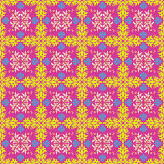  Vibrant Floral Pattern with Symmetrical Design