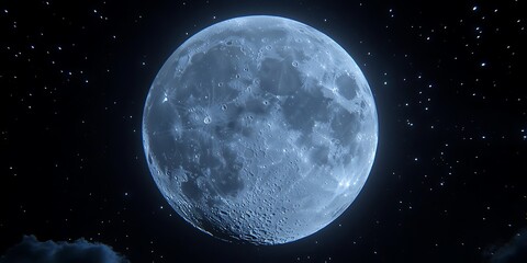 Blue Moonlit Night Sky